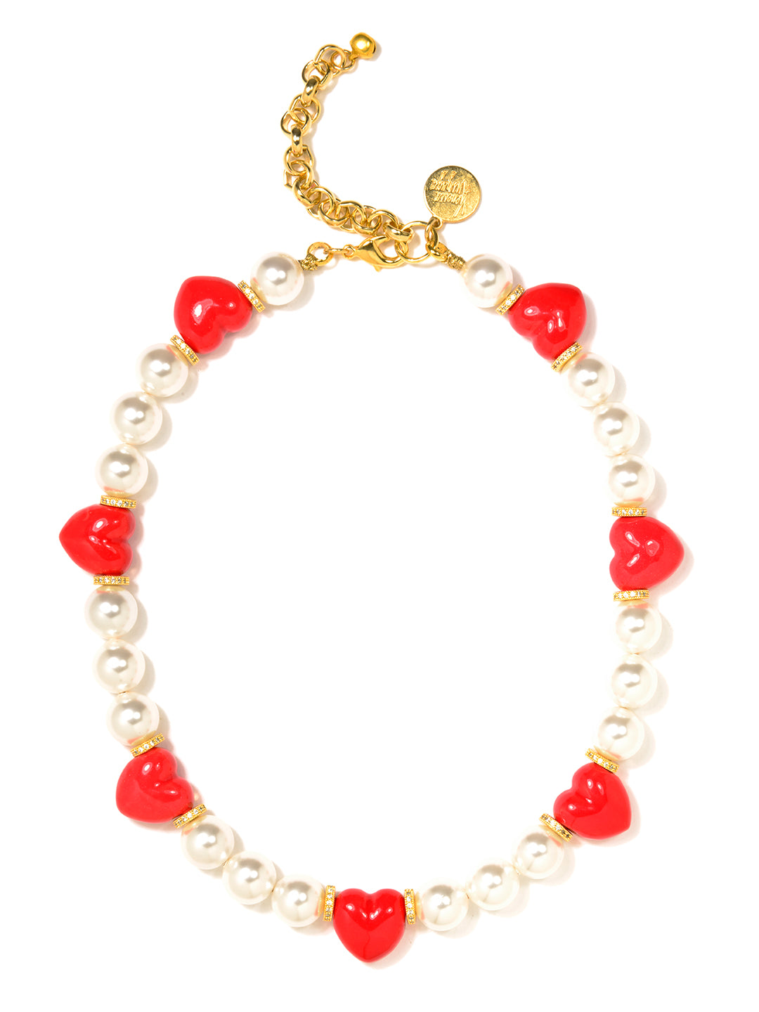 HEART TO HEART PEARL NECKLACE - STATEMENT PEARL NECKLACE – Venessa