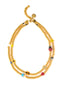 Venessa Arizaga FW26 Dreamwave Necklace - Two rows of gold beads and playful charms including a smiley face, ladybug, mushroom, alien, and star. 