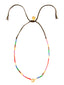 Venessa Arizaga FW26 Twinkle Necklace - An everyday adjustable necklace with brown threadwork, rainbow seed beads, and a pavé star charm.