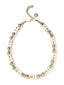Venessa Arizaga FW26 Me Me Me Necklace (Silver) - A statement silver beaded necklace with ceramic letter charms spelling "me".