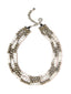 Venessa Arizaga FW26 Blah Blah Blah Necklace (Silver) - A statement three row silver beaded necklace with ceramic letter charms spelling "blah".