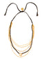Venessa Arizaga FW26 Sweetheart Sparkle Necklace (Black) - A statement layered necklace with black threadwork, seed beads, gold plated chains, rhinestone chain, and a pave heart charm.