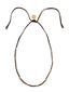 Venessa Arizaga FW26 Lover Necklace - An everyday adjustable necklace with black threadwork, black glass seed beads, and sparkling rhinestone heart charms.