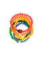 Venessa Arizaga FW26 Rainbow Reaction Bracelet  - A colorful five-row elastic bracelet with rainbow jade gradient beads and glass and ceramic charms including ladybug, smiley, mushroom, cactus, and eyeball, perfect for every day stacking