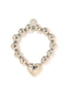 Venessa Arizaga FW26 Big Heart Bracelet (Silver) -  A silver beaded elastic statement bracelet with a large heart pendant.