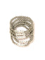 Venessa Arizaga FW26 Blah Blah Blah Bracelet (Silver)  - A statement five-row silver beaded elastic bracelet with ceramic letter charms spelling "blah".