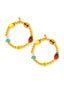 Venessa Arizaga FW26 Dreamwave Earrings - hoop earrings with gold beads and dangling butterfly, mushroom, and smiley charms.