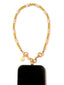 Venessa Arizaga FW26 Me Me Me Phone Leash - A statement gold beaded phone leash and bag charm with ceramic letter charms spelling "me".