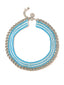 Venessa Arizaga Wave Dancer Necklace (Light Blue) - Silver chain necklace with hand-crocheted details.