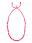 Venessa Arizaga Island Muse Necklace - An adjustable necklace with pink threadwork, glass charms, shell charms, and pave rhinestone accents.