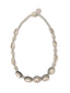 Venessa Arizaga Dancing On The Beach Necklace (Silver) - A choker necklace with magnetic closure, metal shells, pave rhinestone accents, and glass rhinestone flower accents