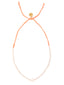 Venessa Arizaga Pearly Beach Necklace (Star) - An adjustable necklace with orange threadwork, freshwater pearls, and mother of pearl star charm.