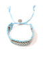 Venessa Arizaga Mystical Water Bracelet (Light Blue) - A woven and crocheted bracelet with a rhinestone accent.