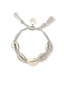 Venessa Arizaga Seaside Serenade Brascelet (Silver)  - An adjustable silver friendship bracelet with metal and natural shell charms.