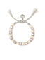 Venessa Arizaga Hola Beaches Bracelet -  A statement beaded friendship bracelet with shell charms, glass charms, and pave rhinestone accents.