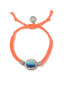 Venessa Arizaga Luminous Shore Bracelet - An adjustable friendship bracelet with orange threadwork, pave rhinestone accents, and painted rhinestone charm.