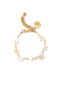 Venessa Arizaga Wish Upon A Pearl Bracelet -  A gold plated brass bracelet with freshwater pearl charms and mother of pearl icon charms: star, butterfly, peace sign, cloud, smiley, daisy, heart