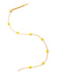 Venessa Arizaga All Smiles On Me Hairclip - A gold plated brass hairpin with beaded strand made of glass pearls and smiley face charms.