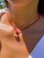 LOVE HEART LEATHER NECKLACE